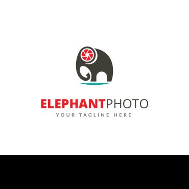 Фотография слона. Шаблон логотипа. Артикул 68910