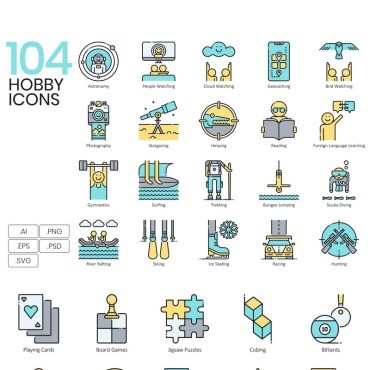 104 Hobby Icons - Aqua Series.  .  91370