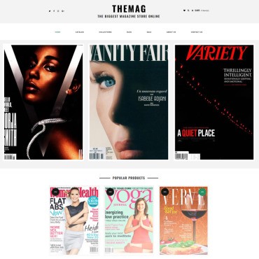 Themag - магазин журналов, готовый к использованию. Shopify шаблон. Артикул 74624