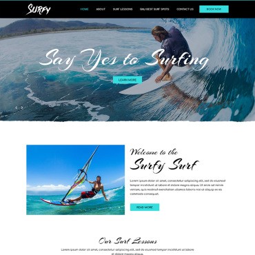 Surfy - Surfing. PSD шаблон. Артикул 82423
