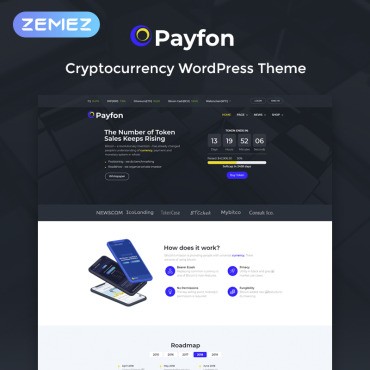 Payfone - ICO Elementor. WordPress  .  74165