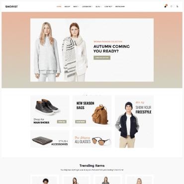 Shopist - адаптивная стильная электронная коммерция. WooCommerce тема. Артикул 64051
