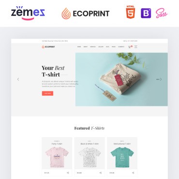 Ecoprint - Магазин печати Многостраничный Чистый HTML. Шаблон веб сайта. Артикул 87321