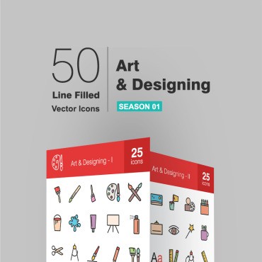 50 Art & Designing Filled Line.  .  93757