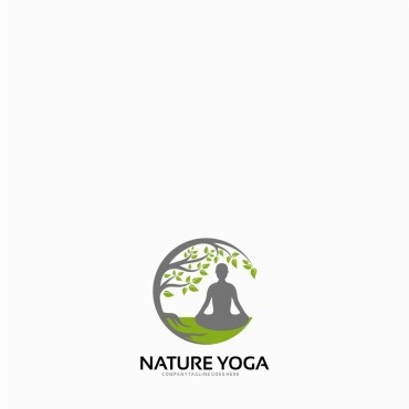 Шаблон логотипа Nature Yoga. Шаблон логотипа. Артикул 64821