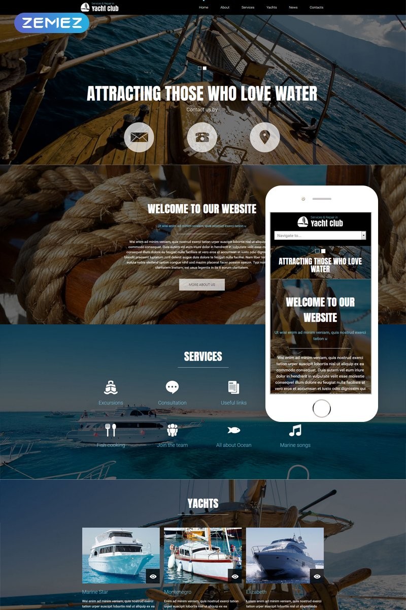 Яхт-клуб - Yachting Multipage Modern