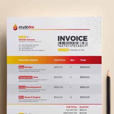 StudioFire Clean Invoice.  .  67669