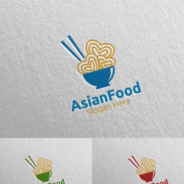 Азиатская пища для концепции питания или пищевых добавок 78. Шаблон логотипа. Артикул 95761