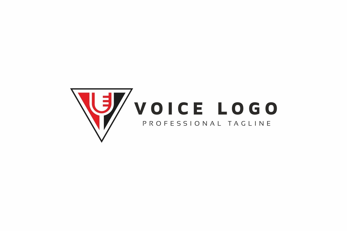 Голос V Письмо. Шаблон логотипа. Артикул 98329