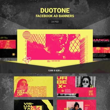Шаблоны объявлений Duotone на Facebook. Социальные сети. Артикул 99468