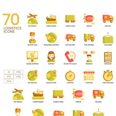 70 Logistics Icons - Caramel Series.  .  89932