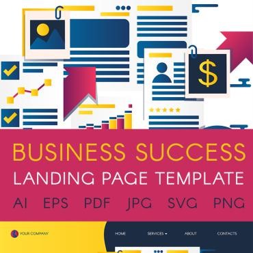Шаблон инфографики бизнес-лендинга. Иллюстрация. Артикул 94861