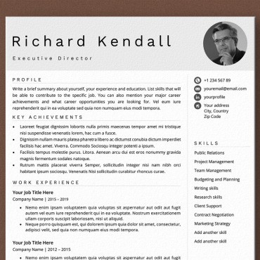Ричард Кендалл MS Word. Шаблон для резюме. Артикул 100089