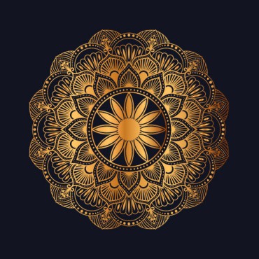 Роскошный фон мандалы с золотым узором арабески. Иллюстрация. Артикул 102003