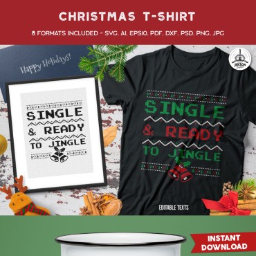 Single & Ready для Jingle. Шаблон для дизайна футболки. Артикул 88596