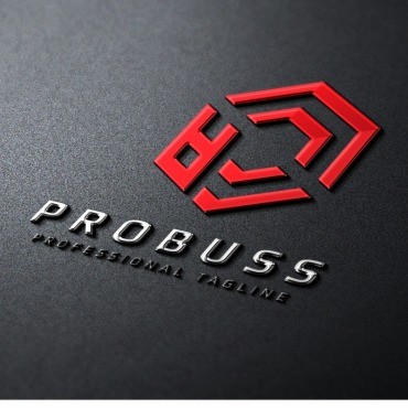 шестигранный буква "Пробус П". Шаблон логотипа. Артикул 81593