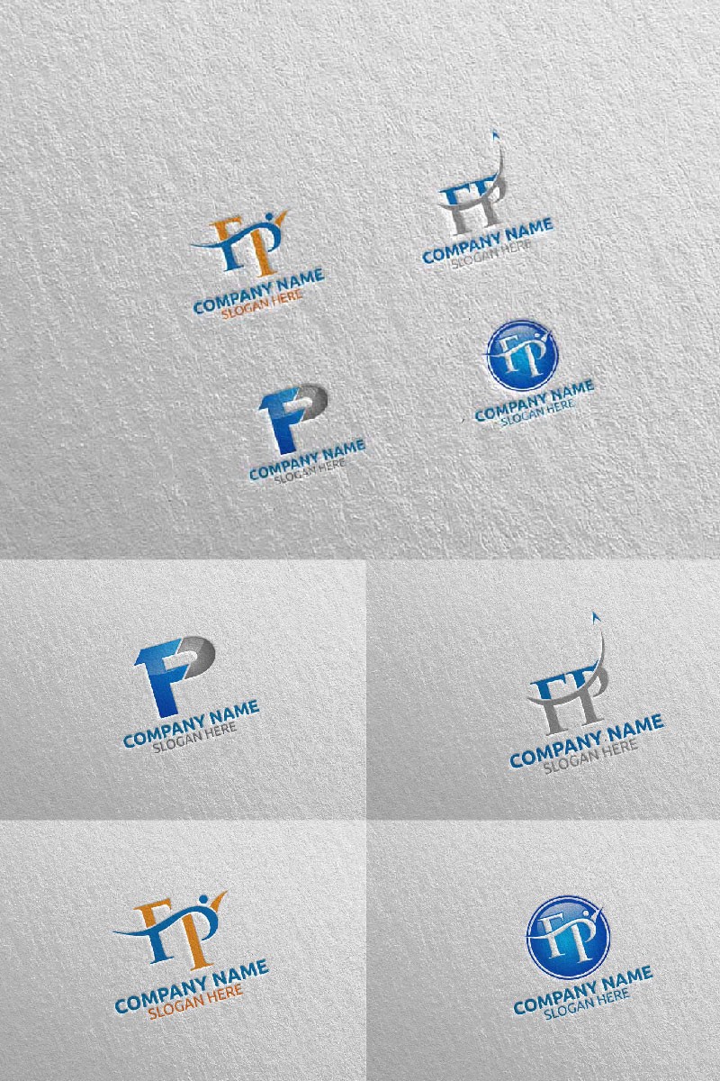 Буква F, P, FP Design 13. Шаблон логотипа. Артикул 97543