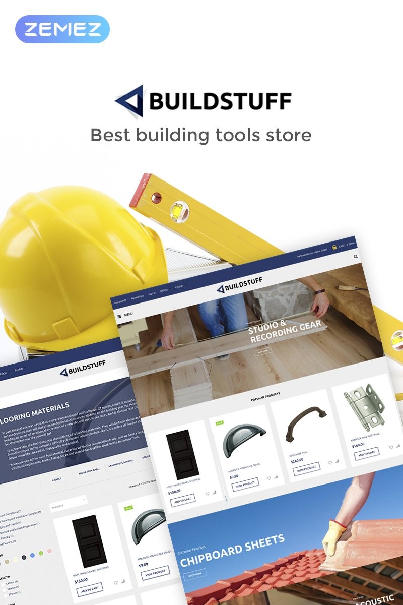 Buildstuff - Строительные инструменты Elementor. WooCommerce тема. Артикул 73664