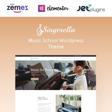 Singerella - музыкальная школа. WordPress  шаблон. Артикул 64732