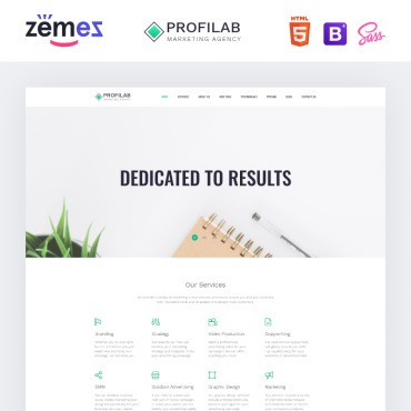 Profilab -   Clean HTML Bootstrap.  Landing Page.  79220