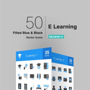 50 E Learning Filled Blue & Black.  .  93784