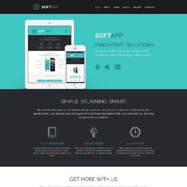 SoftApp - Компания-разработчик программного обеспечения. Joomla шаблон. Артикул 62069