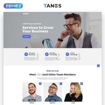 Tanos - бизнес-адаптивный HTML. Шаблон Landing Page. Артикул 69679
