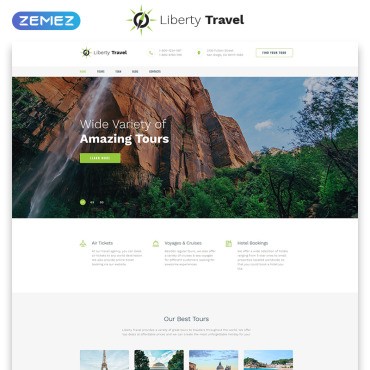 Liberty Travel - туристическое агентство Modern HTML Bootstrap. Шаблон Landing Page. Артикул 79255