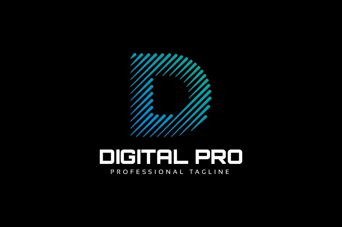 Digital Pro D Letter. Шаблон логотипа. Артикул 94680