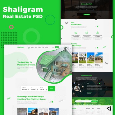 Shaligram Real Estate One Page. PSD .  85406