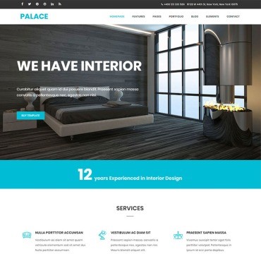 Palace - Интерьер и архитектура HTML5 Bootstrap. Шаблон веб сайта. Артикул 65644