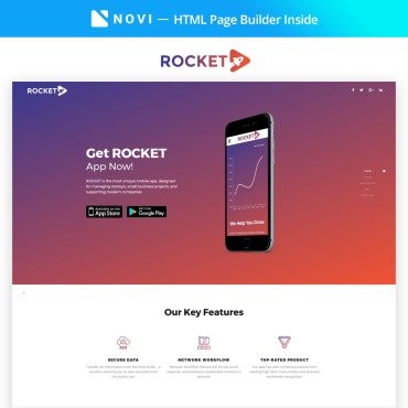 Rocket - Агентство Fabulous App Building, совместимое с Novi Builder. Шаблон Landing Page. Артикул 68349