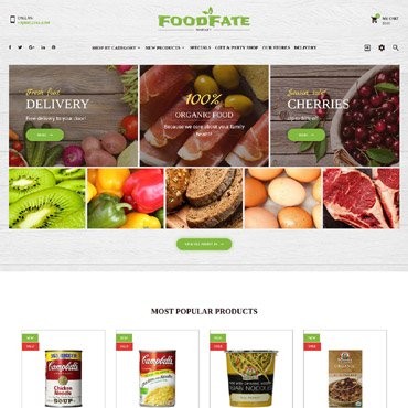 FoodFate - Продовольственный магазин. PrestaShop тема. Артикул 62178
