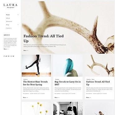 Laura Women Fashion Blog WordPress Theme. WordPress  .  64847