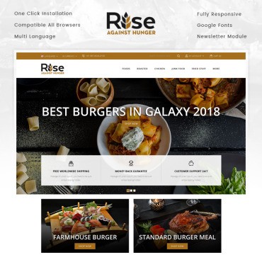 RISE - Продовольственный магазин. OpenCart шаблон. Артикул 70686