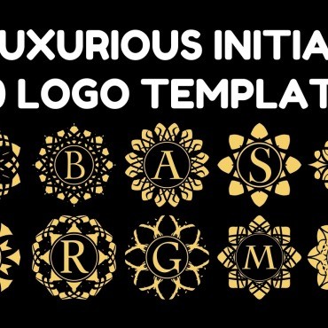 10 роскошных инициалов. Шаблон логотипа. Артикул 100598