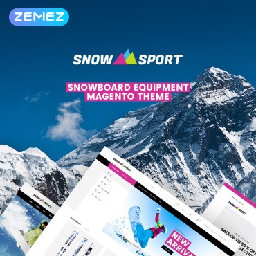 SnowSport - экипировка для экстремальных видов спорта. Шаблон Magento. Артикул 74256