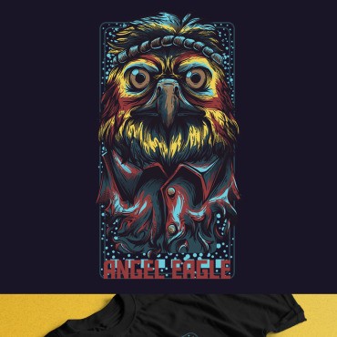 Angel Eagle. Шаблон для дизайна футболки. Артикул 89297