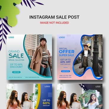 Набор баннеров для продажи в Instagram. Социальные сети. Артикул 95513
