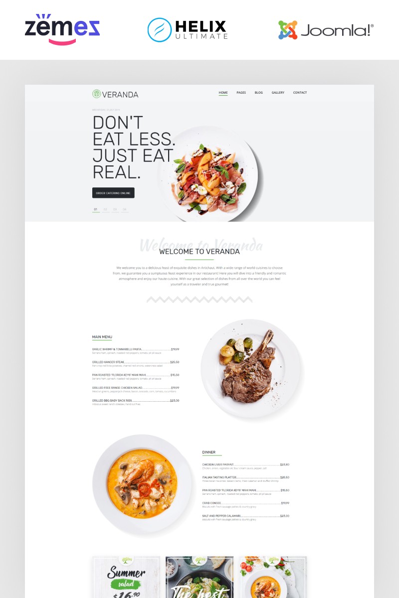 Веранда - Кафе и Ресторан Элегантный Многостраничный