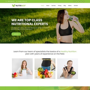 Nutrimof - Питание и здоровье. WordPress  шаблон. Артикул 99813