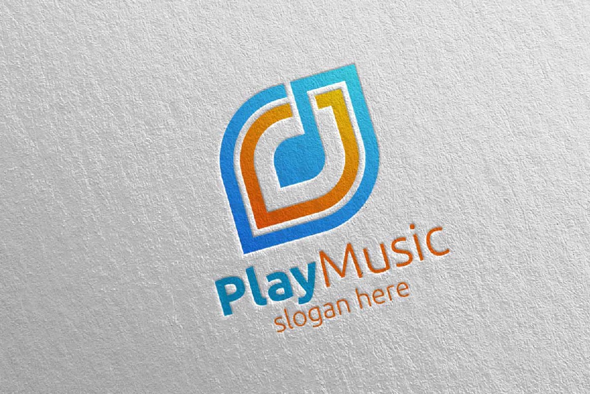 Абстрактная музыка с концепцией Note and Play 6. Шаблон логотипа. Артикул 94654