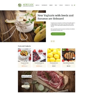 Agrilloc - Магазин натуральных продуктов Адаптивный. OpenCart шаблон. Артикул 63370