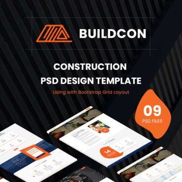 Buildcon - Строительство. PSD шаблон. Артикул 88639