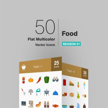 50 Food Flat Multicolor.  .  93808