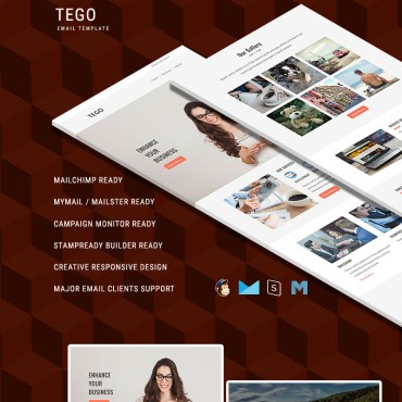 Tego - адаптивный шаблон электронной почты. Новостной шаблон. Артикул 64451