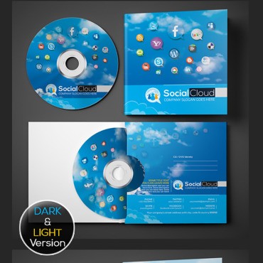 Чехол для CD и DVD в социальных сетях | Дизайн обложки. PSD шаблон. Артикул 74550