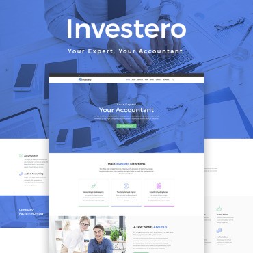 Investero - адаптивный эксперт-бухгалтер. WordPress  шаблон. Артикул 65854
