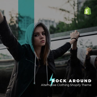Rock Around - Магазин альтернативной одежды. Shopify шаблон. Артикул 73794