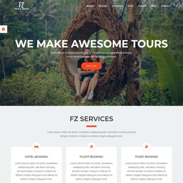 FZ - агентство по туризму и туризму Bootstrap. Шаблон веб сайта. Артикул 65645